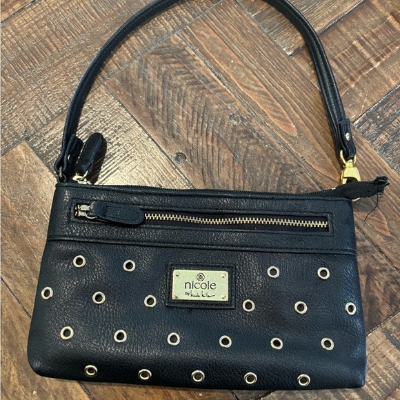 Nicole Black Wristlet Wallet/Bag with Gold Accents - Picture 2 of 11